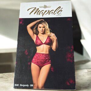 NWT NAPALE (SM) 2 pc. Burgundy (8648) Lace Bra and Panties